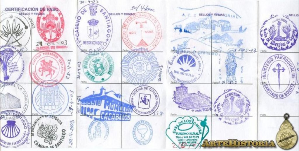 Certificado de Peregrino correctamente sellado